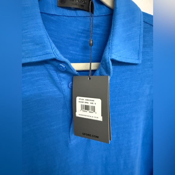 Gfore NWT men’s Blue Polo NEW SZ SMALL - Picture 2 of 4